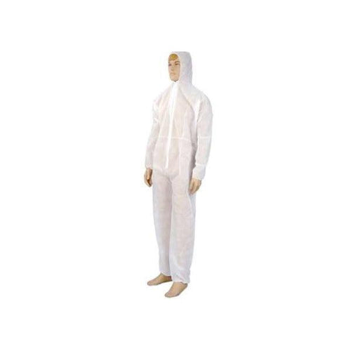 White Polypropylene Hooded Coverall